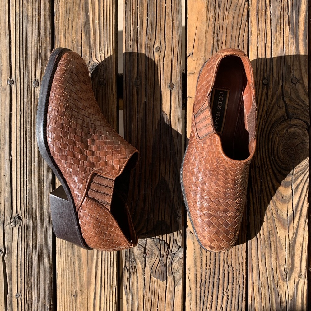 Cole Haan Basket Weave Ankle Booties Size 8B